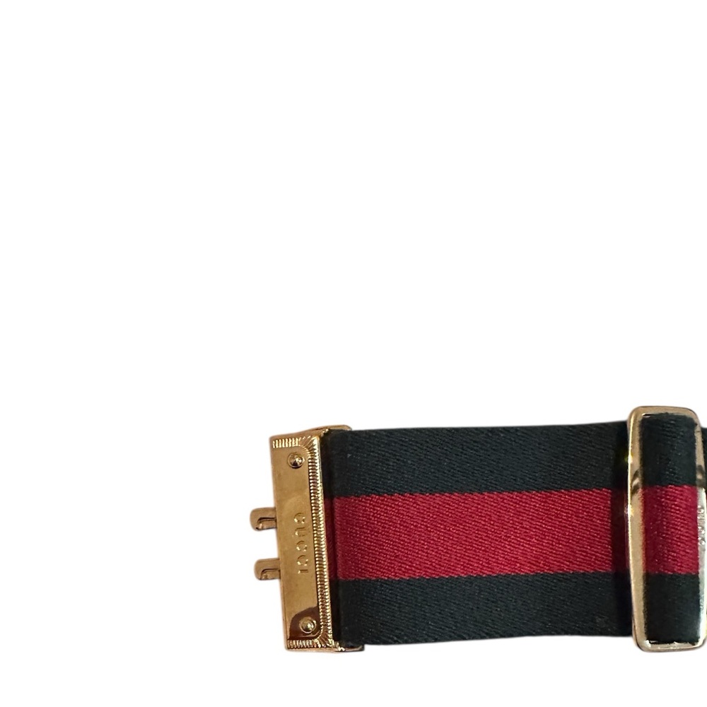 Gucci Red and Green Belt with Gold Buckle - Picture 7 of 9